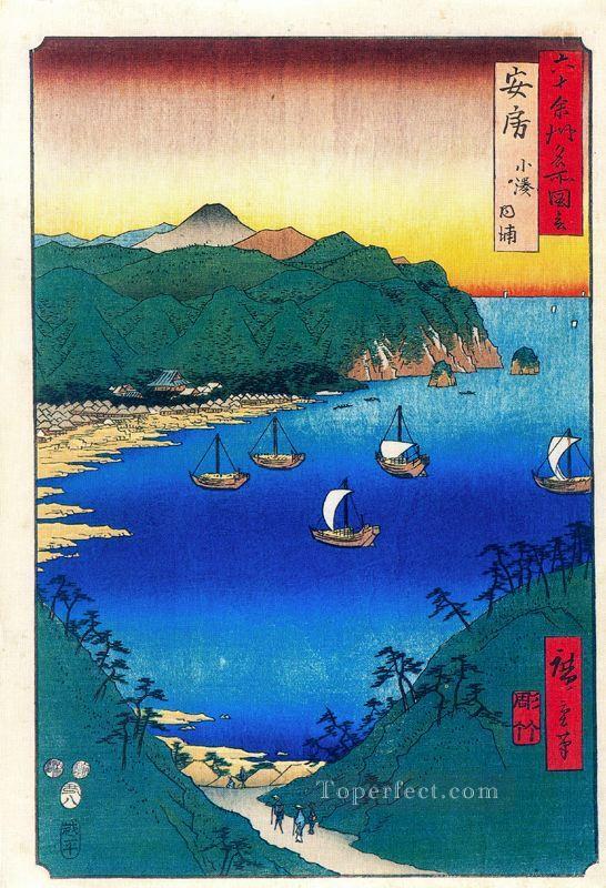 bay at kominato in awa province Utagawa Hiroshige Ukiyoe Oil Paintings